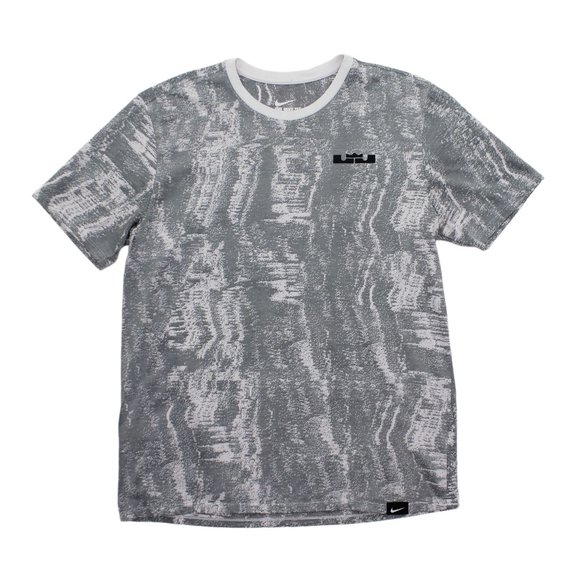 The Nike Tee Dri Fit All Over Print Stretch T Shirt Athletic Running Top sz L - Picture 1 of 3
